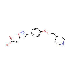 O=C(O)C[C@H]1CC(c2ccc(OCCC3CCNCC3)cc2)=NO1 ZINC000003812536