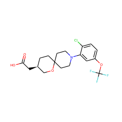 O=C(O)C[C@H]1CCC2(CCN(c3cc(OC(F)(F)F)ccc3Cl)CC2)OC1 ZINC000209048590