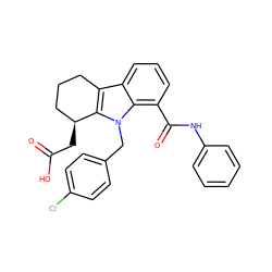 O=C(O)C[C@H]1CCCc2c1n(Cc1ccc(Cl)cc1)c1c(C(=O)Nc3ccccc3)cccc21 ZINC000036190281