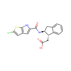 O=C(O)C[C@H]1c2ccccc2C[C@@H]1NC(=O)c1cc2cc(Cl)sc2[nH]1 ZINC000049045309