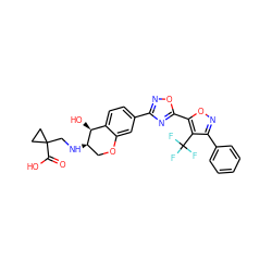 O=C(O)C1(CN[C@@H]2COc3cc(-c4noc(-c5onc(-c6ccccc6)c5C(F)(F)F)n4)ccc3[C@@H]2O)CC1 ZINC000169700225