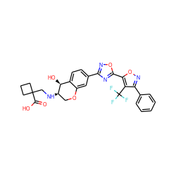 O=C(O)C1(CN[C@@H]2COc3cc(-c4noc(-c5onc(-c6ccccc6)c5C(F)(F)F)n4)ccc3[C@@H]2O)CCC1 ZINC000169700226