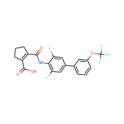 O=C(O)C1=C(C(=O)Nc2c(F)cc(-c3cccc(OC(F)(F)F)c3)cc2F)CCC1 ZINC000013534088