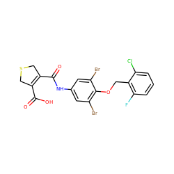 O=C(O)C1=C(C(=O)Nc2cc(Br)c(OCc3c(F)cccc3Cl)c(Br)c2)CSC1 ZINC000028523268