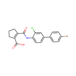 O=C(O)C1=C(C(=O)Nc2ccc(-c3ccc(Br)cc3)cc2Cl)CCC1 ZINC000013534114