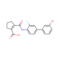 O=C(O)C1=C(C(=O)Nc2ccc(-c3cccc(O)c3)cc2F)CCC1 ZINC000013588278