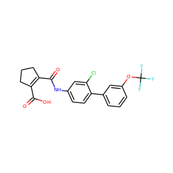 O=C(O)C1=C(C(=O)Nc2ccc(-c3cccc(OC(F)(F)F)c3)c(Cl)c2)CCC1 ZINC000013534146