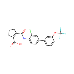 O=C(O)C1=C(C(=O)Nc2ccc(-c3cccc(OC(F)(F)F)c3)cc2Cl)CCC1 ZINC000013534154