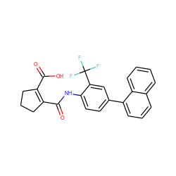 O=C(O)C1=C(C(=O)Nc2ccc(-c3cccc4ccccc34)cc2C(F)(F)F)CCC1 ZINC000013534172