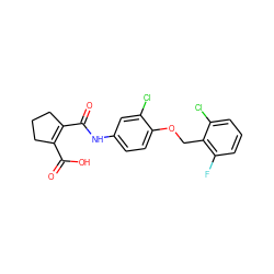 O=C(O)C1=C(C(=O)Nc2ccc(OCc3c(F)cccc3Cl)c(Cl)c2)CCC1 ZINC000028523360