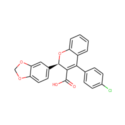 O=C(O)C1=C(c2ccc(Cl)cc2)c2ccccc2O[C@@H]1c1ccc2c(c1)OCO2 ZINC000013473357