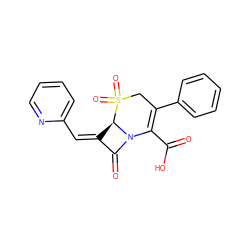 O=C(O)C1=C(c2ccccc2)CS(=O)(=O)[C@@H]2/C(=C\c3ccccn3)C(=O)N12 ZINC000013443004