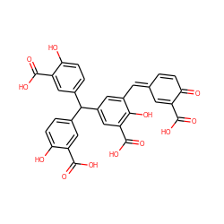 O=C(O)C1=C/C(=C\c2cc(C(c3ccc(O)c(C(=O)O)c3)c3ccc(O)c(C(=O)O)c3)cc(C(=O)O)c2O)C=CC1=O ZINC000149457096