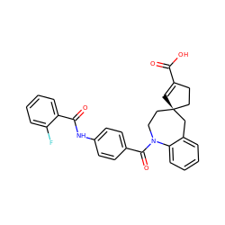 O=C(O)C1=C[C@]2(CC1)CCN(C(=O)c1ccc(NC(=O)c3ccccc3F)cc1)c1ccccc1C2 ZINC000028962389