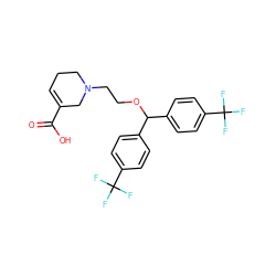 O=C(O)C1=CCCN(CCOC(c2ccc(C(F)(F)F)cc2)c2ccc(C(F)(F)F)cc2)C1 ZINC000003643214