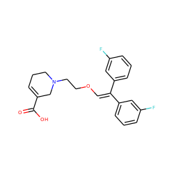 O=C(O)C1=CCCN(CCOC=C(c2cccc(F)c2)c2cccc(F)c2)C1 ZINC000013800102