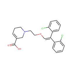 O=C(O)C1=CCCN(CCOC=C(c2ccccc2Cl)c2ccccc2Cl)C1 ZINC000013800121