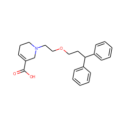 O=C(O)C1=CCCN(CCOCCC(c2ccccc2)c2ccccc2)C1 ZINC000001544898