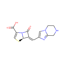 O=C(O)C1=CS[C@@H]2/C(=C/c3cn4c(n3)CNCC4)C(=O)N12 ZINC000034093360