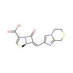 O=C(O)C1=CS[C@@H]2/C(=C/c3cn4c(n3)CSCC4)C(=O)N12 ZINC000034717638