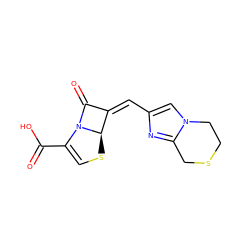 O=C(O)C1=CS[C@@H]2/C(=C\c3cn4c(n3)CSCC4)C(=O)N12 ZINC000034717633