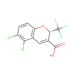 O=C(O)C1=Cc2c(ccc(Cl)c2Cl)O[C@@H]1C(F)(F)F ZINC000034162183