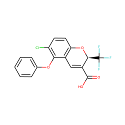 O=C(O)C1=Cc2c(ccc(Cl)c2Oc2ccccc2)O[C@H]1C(F)(F)F ZINC000066260038