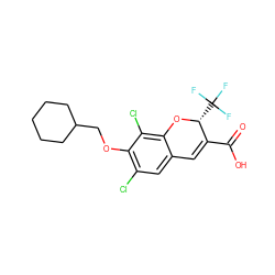 O=C(O)C1=Cc2cc(Cl)c(OCC3CCCCC3)c(Cl)c2O[C@@H]1C(F)(F)F ZINC000066259175