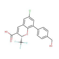 O=C(O)C1=Cc2cc(Cl)cc(-c3ccc(CO)cc3)c2O[C@@H]1C(F)(F)F ZINC000066066617