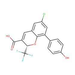 O=C(O)C1=Cc2cc(Cl)cc(-c3ccc(O)cc3)c2O[C@@H]1C(F)(F)F ZINC000066101377