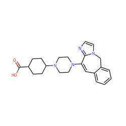 O=C(O)C1CCC(N2CCN(C3=Cc4ccccc4Cn4ccnc43)CC2)CC1 ZINC000058650191