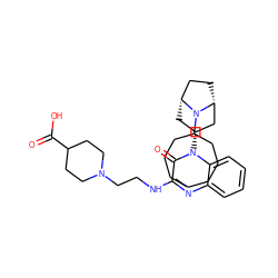 O=C(O)C1CCN(CCNc2nc3ccccc3n([C@@H]3C[C@@H]4CC[C@H](C3)N4C3CCCCCCC3)c2=O)CC1 ZINC000114713368