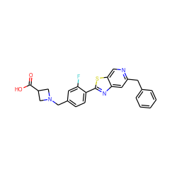 O=C(O)C1CN(Cc2ccc(-c3nc4cc(Cc5ccccc5)ncc4s3)c(F)c2)C1 ZINC000066112869