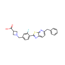 O=C(O)C1CN(Cc2ccc(-c3nc4ccc(Cc5ccccc5)nc4s3)c(F)c2)C1 ZINC000066076916