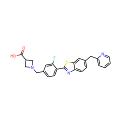 O=C(O)C1CN(Cc2ccc(-c3nc4ccc(Cc5ccccn5)cc4s3)c(F)c2)C1 ZINC000073157136