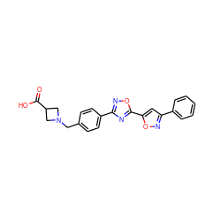 O=C(O)C1CN(Cc2ccc(-c3noc(-c4cc(-c5ccccc5)no4)n3)cc2)C1 ZINC000653845137