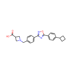 O=C(O)C1CN(Cc2ccc(-c3noc(-c4ccc(C5CCC5)cc4)n3)cc2)C1 ZINC000013673894