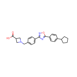 O=C(O)C1CN(Cc2ccc(-c3noc(-c4ccc(C5CCCC5)cc4)n3)cc2)C1 ZINC000013673896