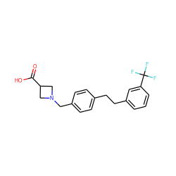 O=C(O)C1CN(Cc2ccc(CCc3cccc(C(F)(F)F)c3)cc2)C1 ZINC000063539450