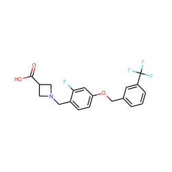 O=C(O)C1CN(Cc2ccc(OCc3cccc(C(F)(F)F)c3)cc2F)C1 ZINC000063540344