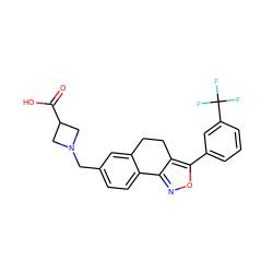 O=C(O)C1CN(Cc2ccc3c(c2)CCc2c-3noc2-c2cccc(C(F)(F)F)c2)C1 ZINC000117192361