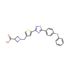 O=C(O)C1CN(Cc2csc(-c3noc(-c4ccc(Oc5ccccc5)cc4)n3)c2)C1 ZINC000073258525