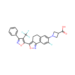 O=C(O)C1CN(c2cc3c(cc2F)-c2noc(-c4onc(-c5ccccc5)c4C(F)(F)F)c2CC3)C1 ZINC000117183787