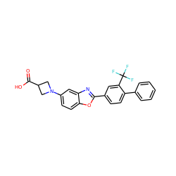 O=C(O)C1CN(c2ccc3oc(-c4ccc(-c5ccccc5)c(C(F)(F)F)c4)nc3c2)C1 ZINC000084759209