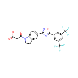 O=C(O)CC(=O)N1CCc2cc(-c3noc(-c4cc(C(F)(F)F)cc(C(F)(F)F)c4)n3)ccc21 ZINC000073195950