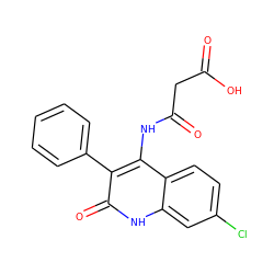 O=C(O)CC(=O)Nc1c(-c2ccccc2)c(=O)[nH]c2cc(Cl)ccc12 ZINC000013761238