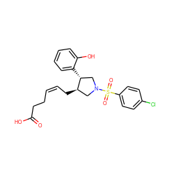 O=C(O)CC/C=C\C[C@@H]1CN(S(=O)(=O)c2ccc(Cl)cc2)C[C@H]1c1ccccc1O ZINC000027109038