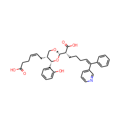 O=C(O)CC/C=C\C[C@@H]1CO[C@H]([C@@H](CCC/C=C(/c2ccccc2)c2cccnc2)C(=O)O)O[C@@H]1c1ccccc1O ZINC000029343835