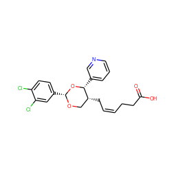 O=C(O)CC/C=C\C[C@@H]1CO[C@H](c2ccc(Cl)c(Cl)c2)O[C@@H]1c1cccnc1 ZINC000013740453