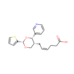 O=C(O)CC/C=C\C[C@@H]1CO[C@H](c2cccs2)O[C@@H]1c1cccnc1 ZINC000013740457